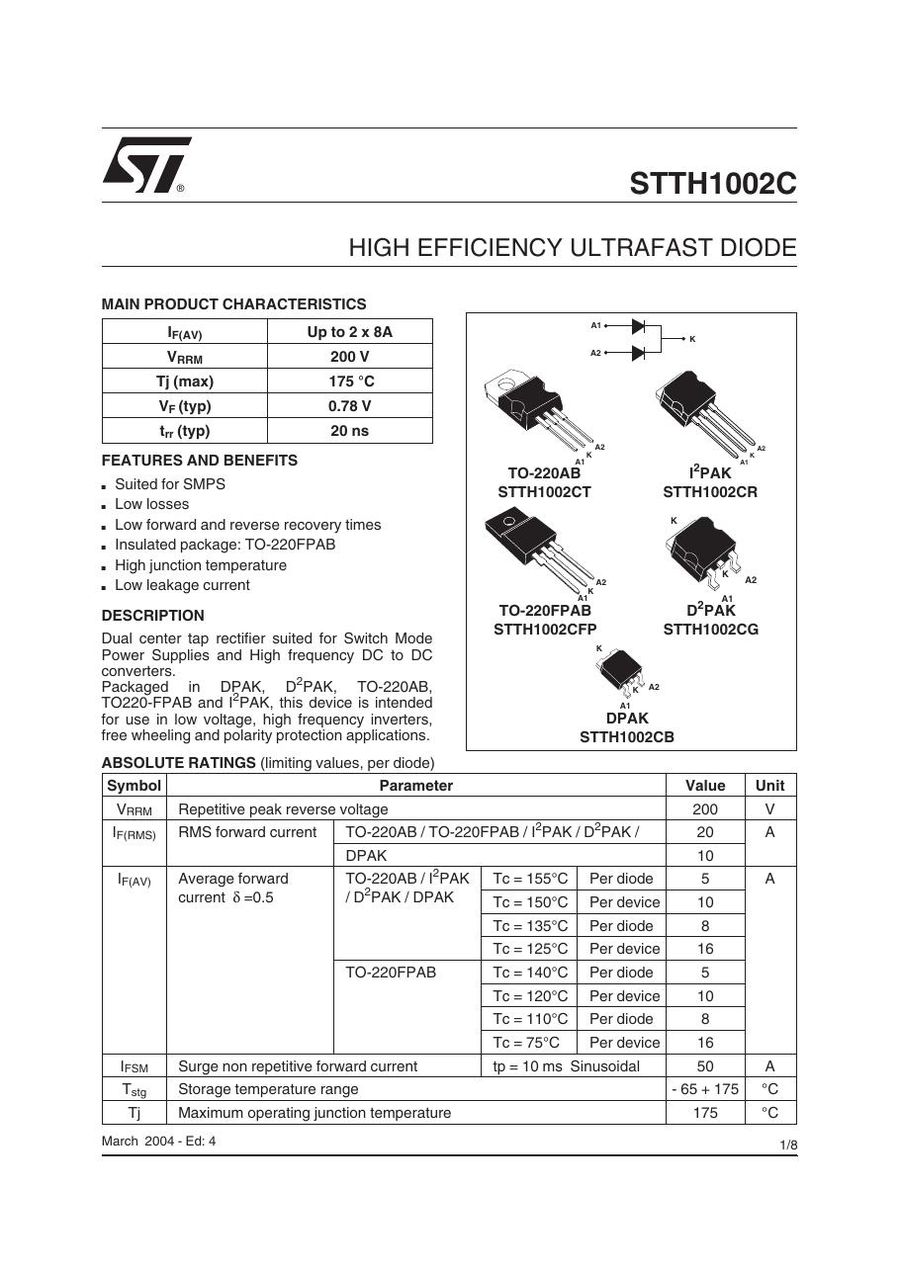 STTH1002CG Semikron Rectifier & Schottky Diodes