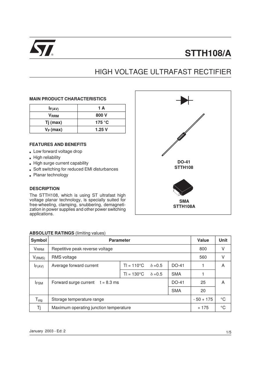 STTH108 Semikron Rectifier & Schottky Diodes