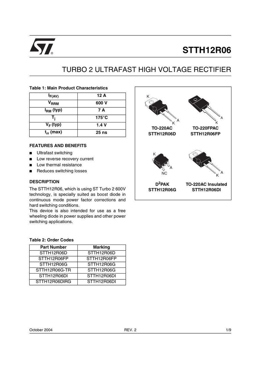 STTH12R06G Semikron Rectifier & Schottky Diodes