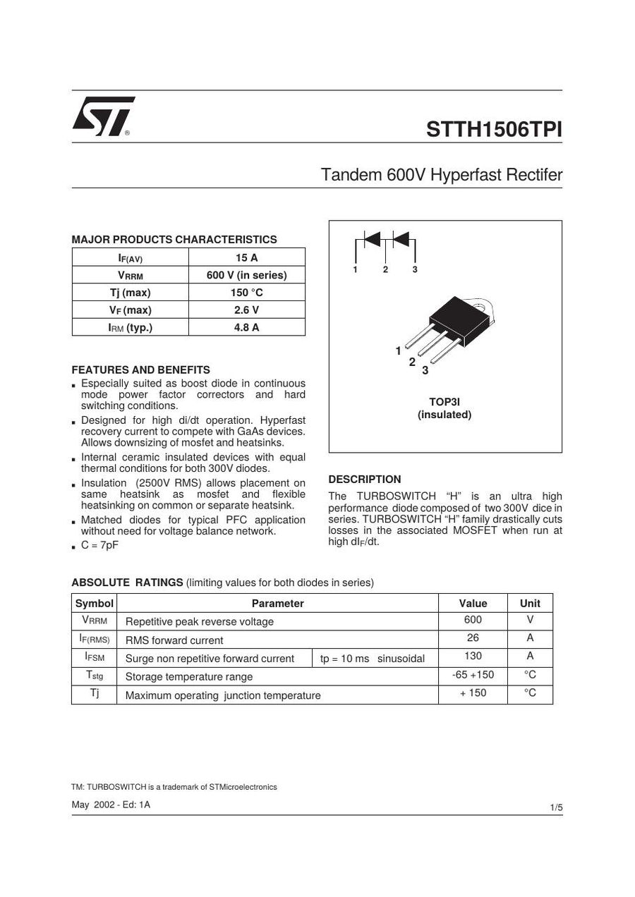 STTH1506TPI Semikron Rectifier & Schottky Diodes