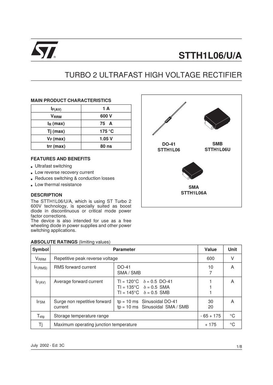 STTH1L06U Semikron Rectifier & Schottky Diodes