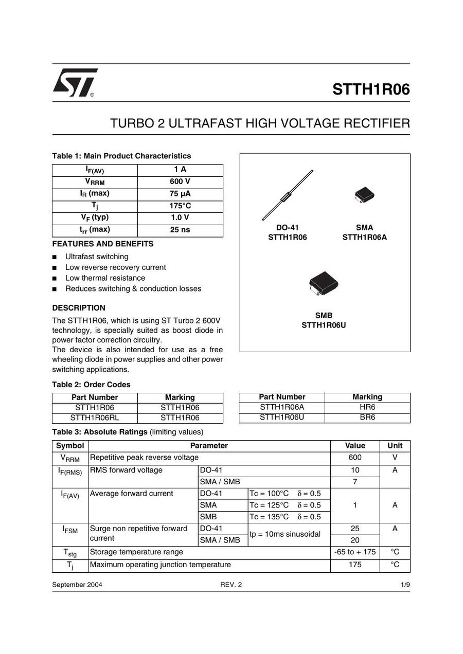 STTH1R06U Semikron Rectifier & Schottky Diodes