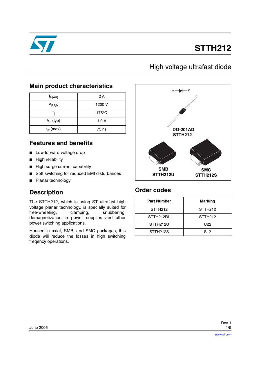 STTH212U Semikron Rectifier & Schottky Diodes