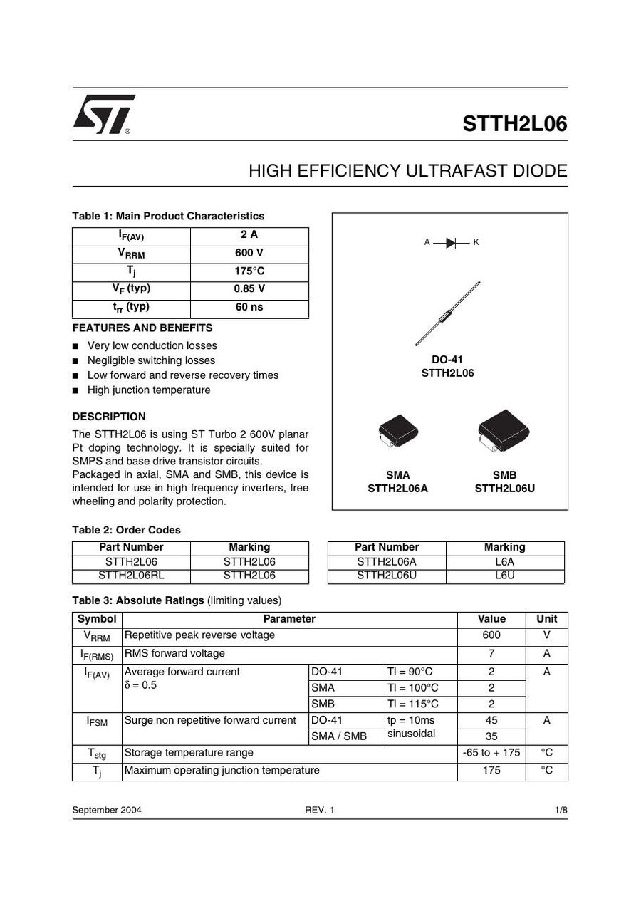 STTH2L06U Semikron Rectifier & Schottky Diodes