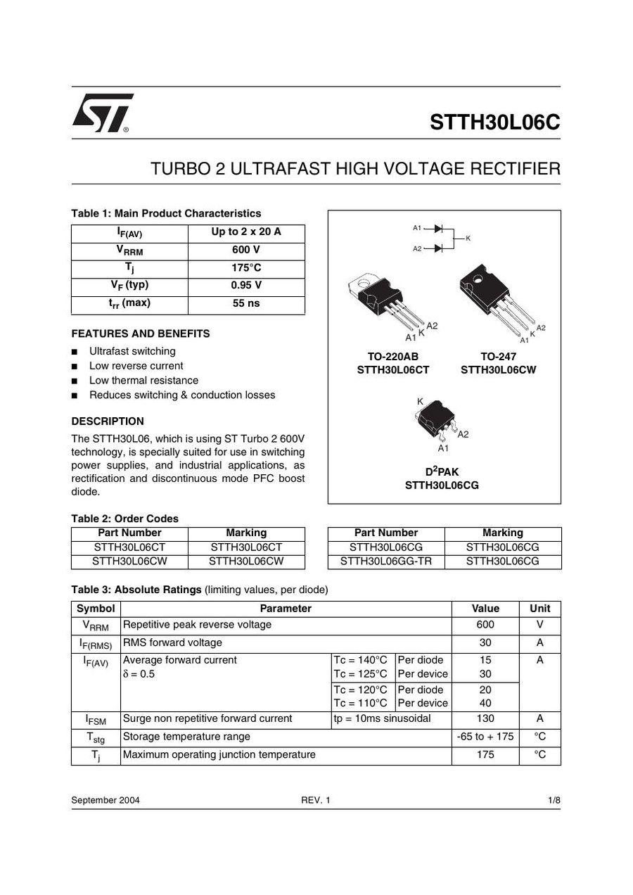 STTH30L06CG, SEMIKRON, Power Module