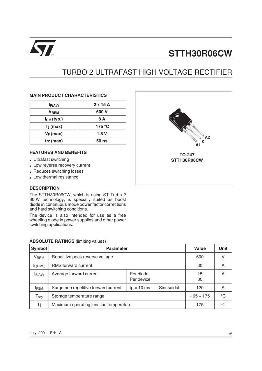 STTH30R06CW Semikron Rectifier & Schottky Diodes