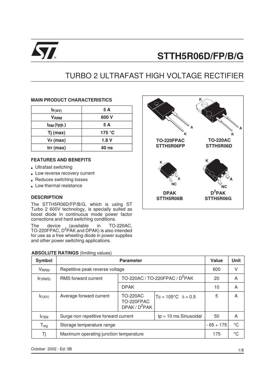 STTH5R06FP Semikron Rectifier & Schottky Diodes