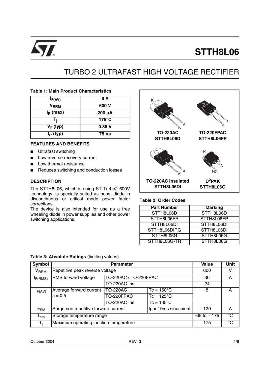 STTH8L06G, SEMIKRON, Power Module