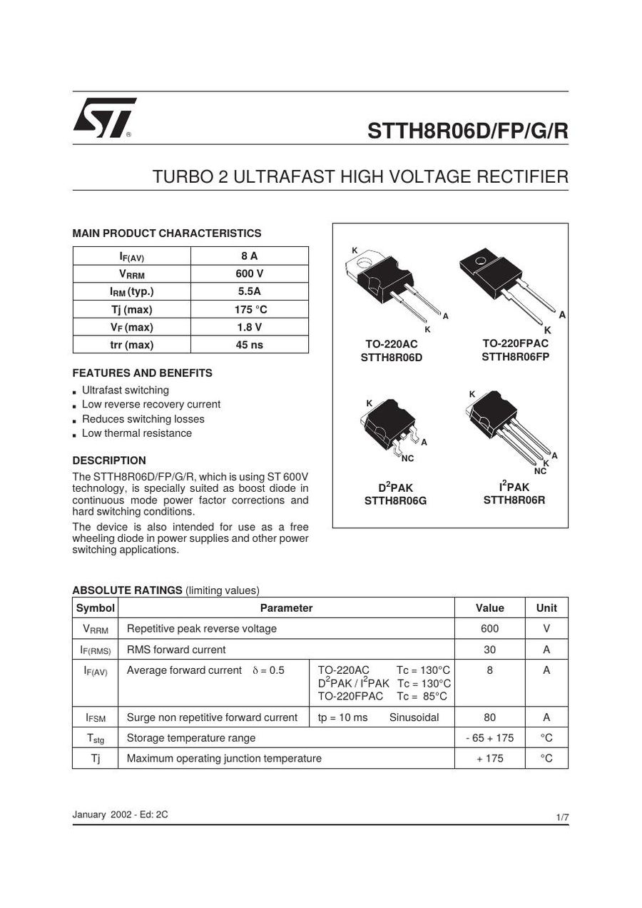 STTH8R06R Semikron Rectifier & Schottky Diodes