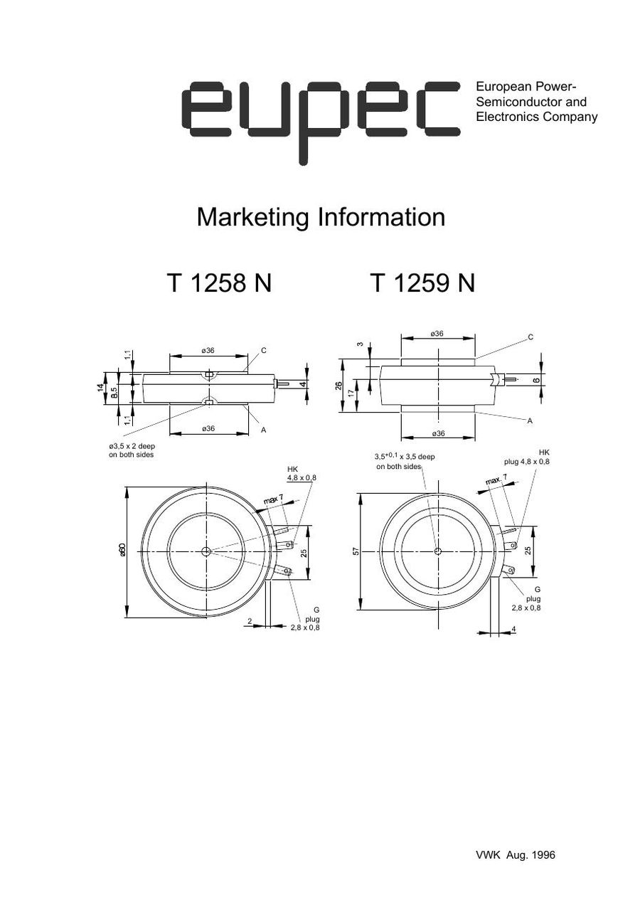 T1321N48TOF, Eupec SCR Infineon power module