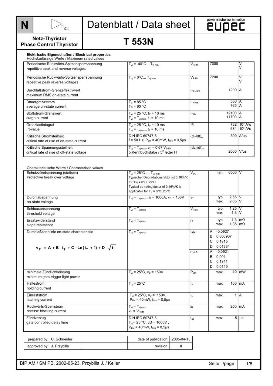 T553N70TOH SCR from Eupec Infineon