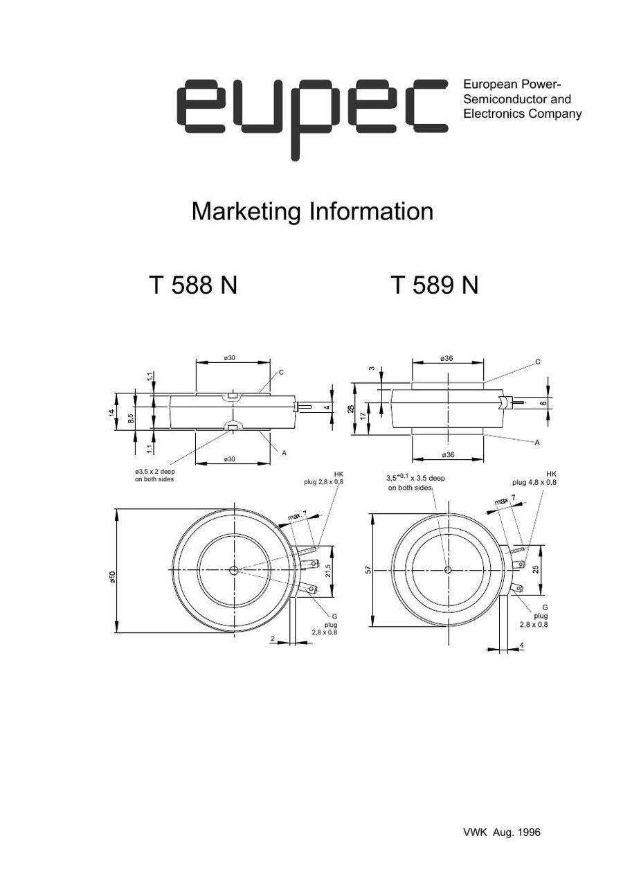 T588N16 Infineon (Eupec) Thyristors / SCRs (Discrete & Press-pack)
