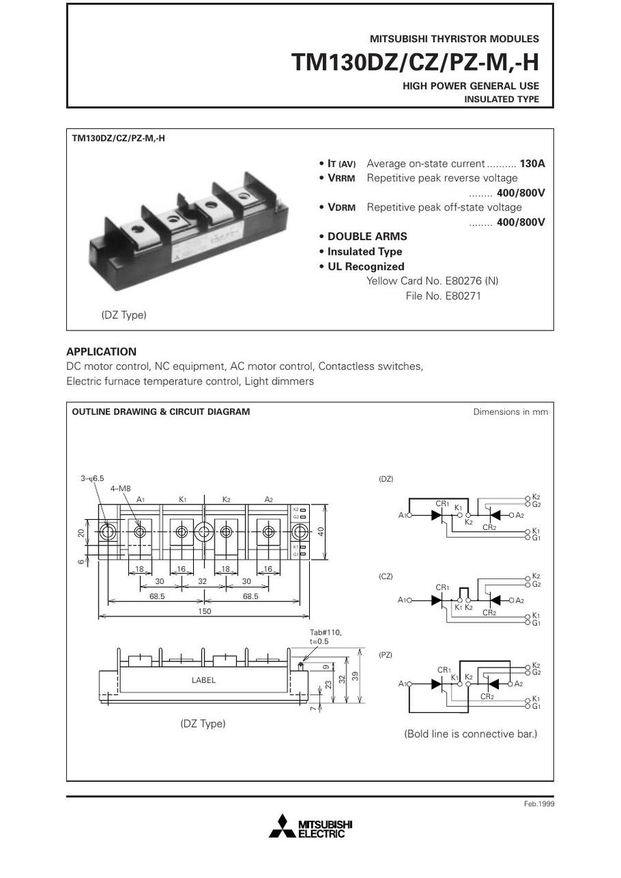 TM130PZ-H, Mitsubishi, Power Transistor Module