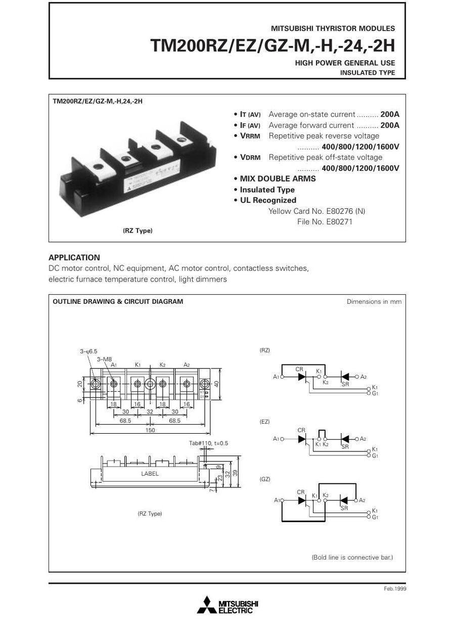 TM200EZ-2H, Mitsubishi, Power Transistor Module
