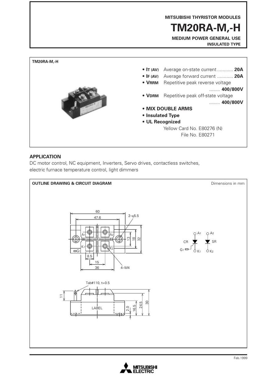 TM20RA-M,  Mitsubishi, Power Transistor Module