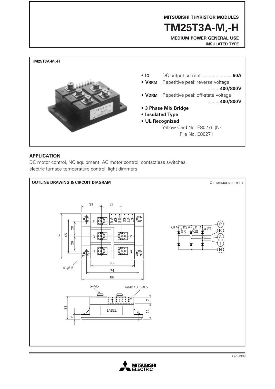 TM25TA-H Mitsubishi Thyristor / Diode Module