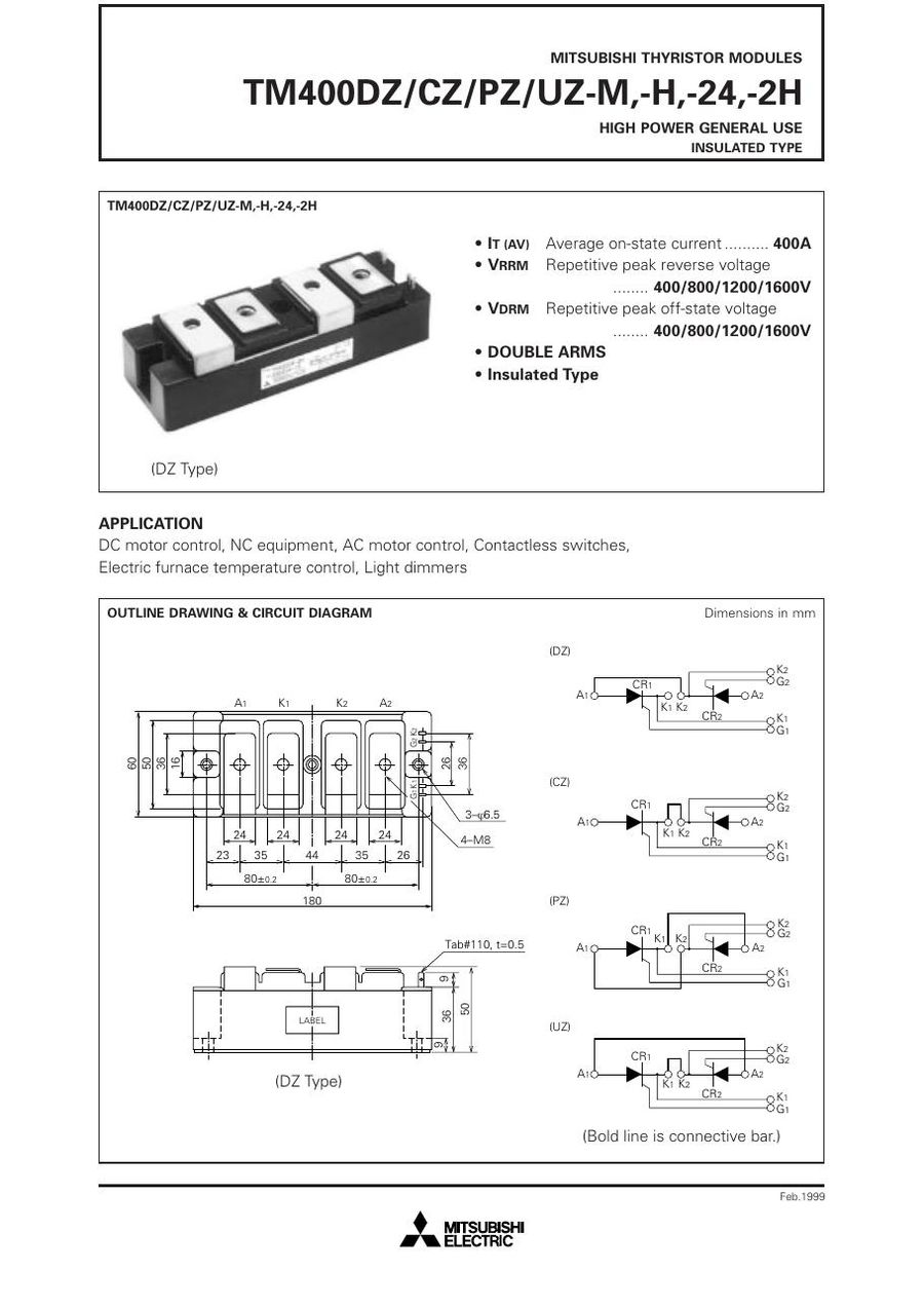 TM400PZ-H Mitsubishi Thyristor / Diode Module