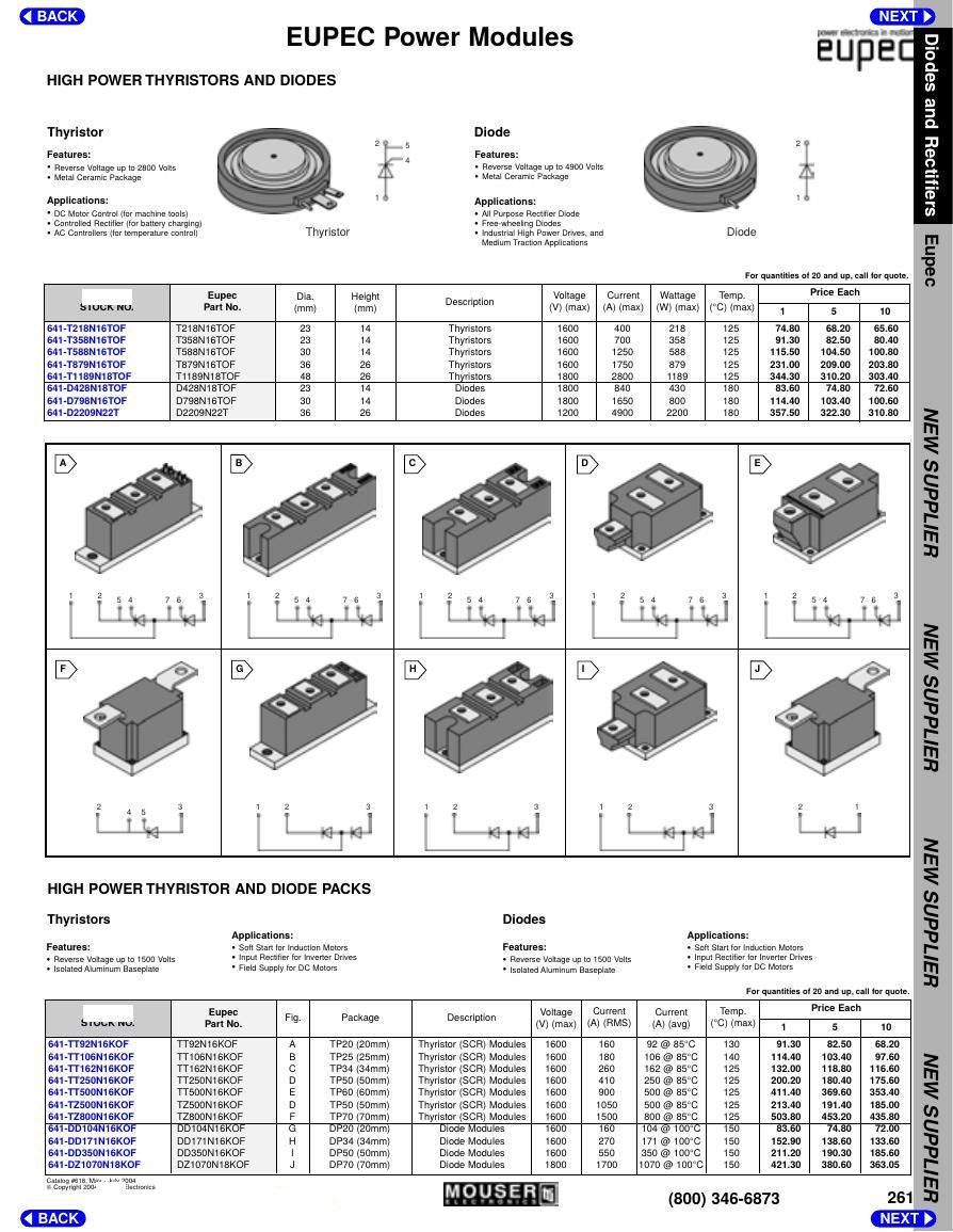 TZ500N16KOF Infineon (Eupec) Thyristors / SCRs (Discrete & Press-pack)