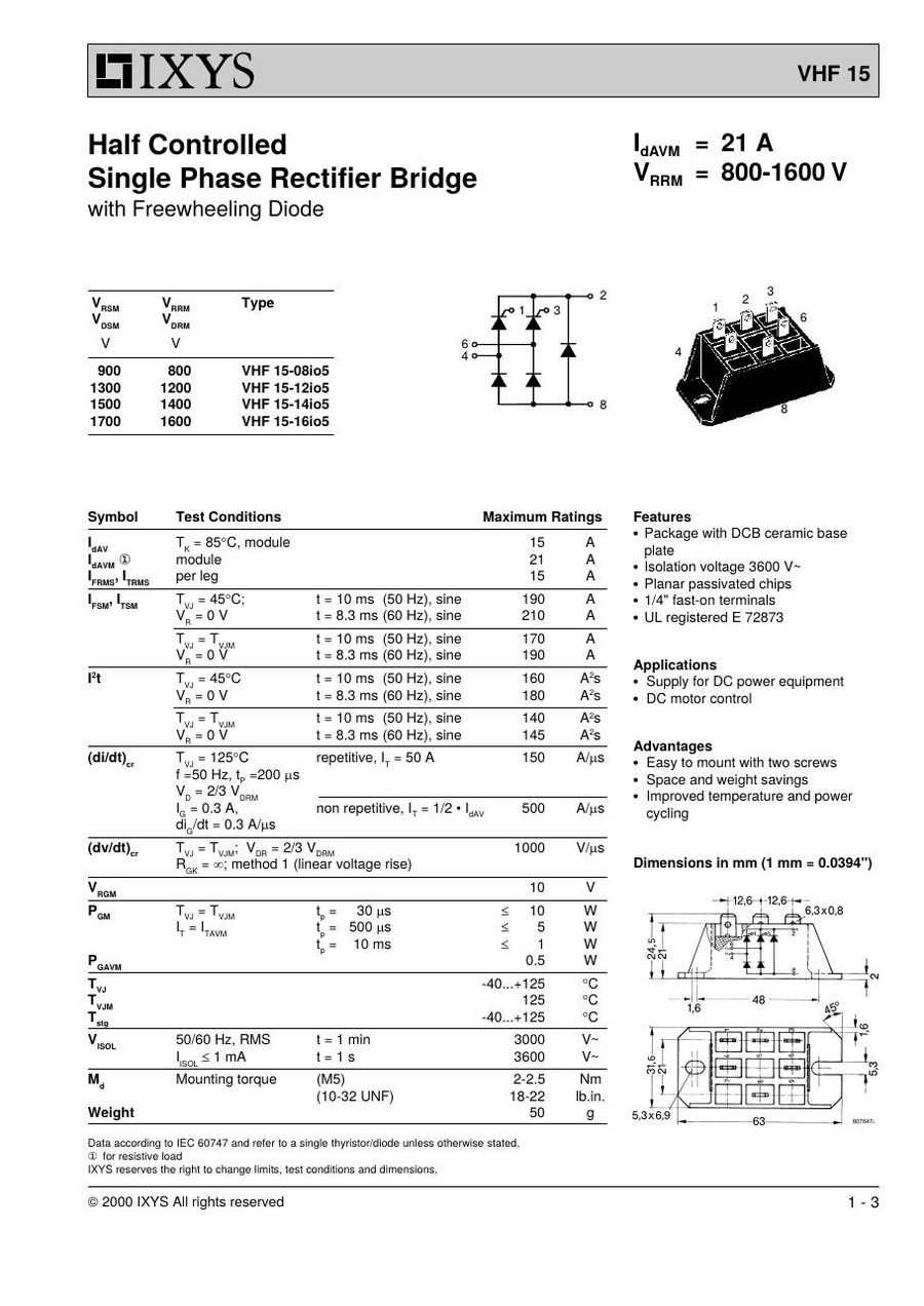 VHF15-12io5 IXYS Power Transistor Module