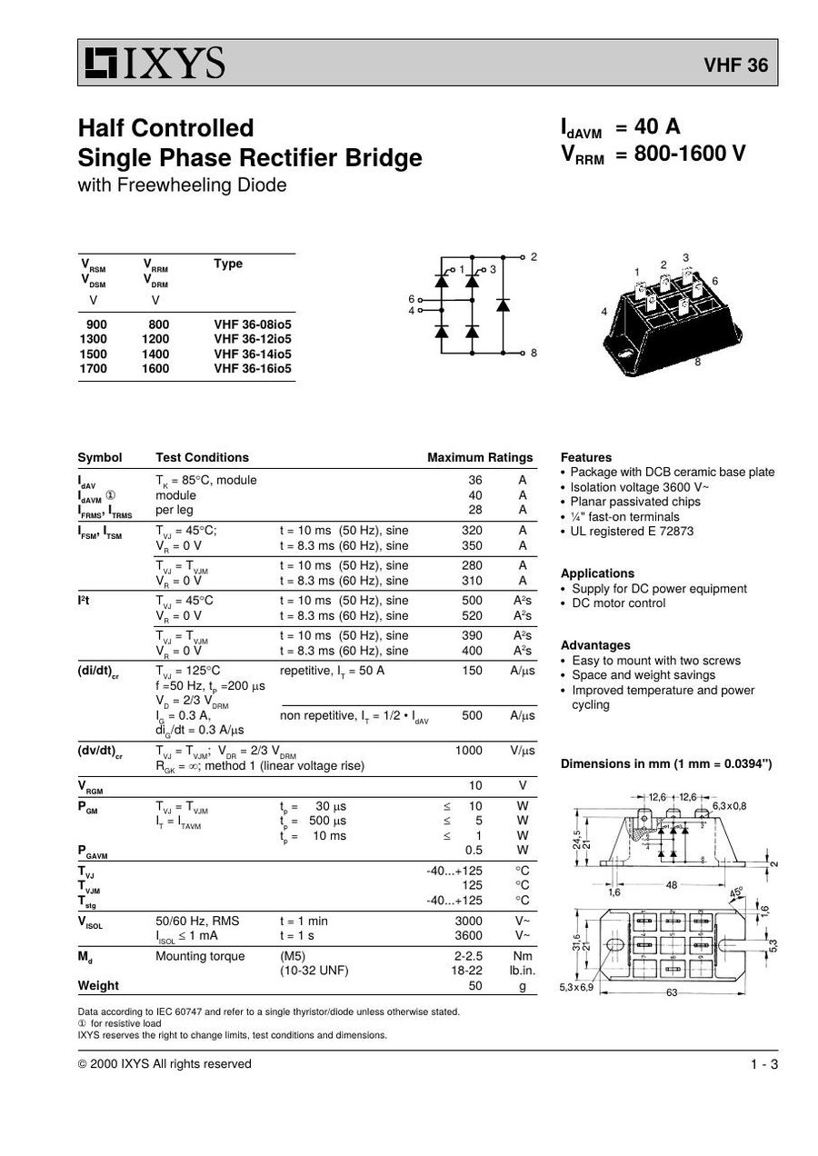 VHF36-14io5 IXYS Power Transistor Module
