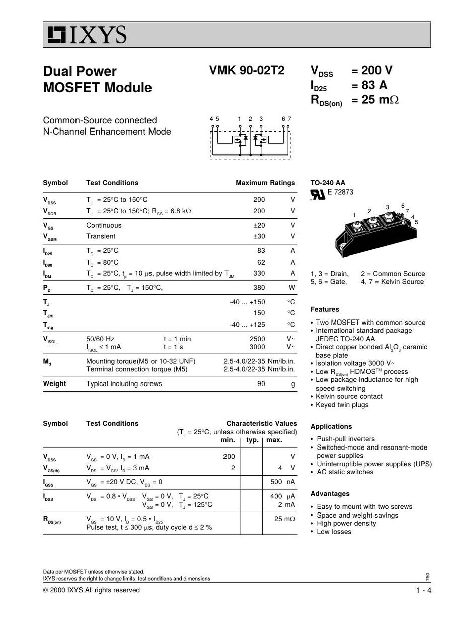 VMK90-02T2 IXYS MOSFET Modules