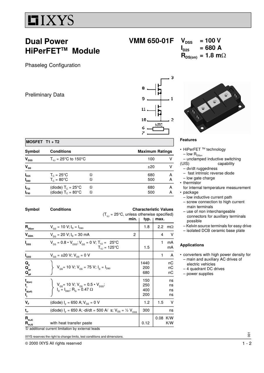 VMM650-01F IXYS Power Transistor Module