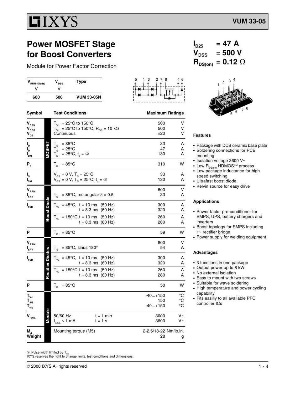 VUO55-12NO7 IXYS Bridge Rectifiers