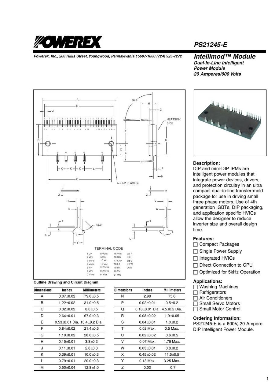 ps21245-e Mitsubishi Intelligent Power Modules (IPM)