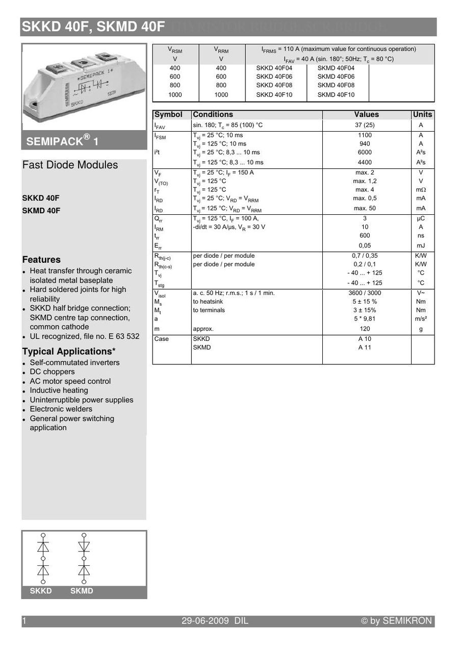 skmd40f04 Semikron Power Transistor Module